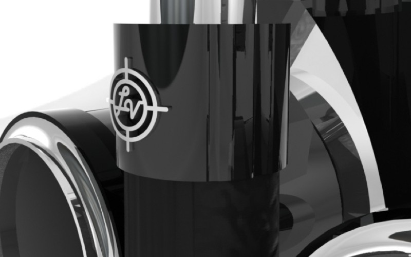 The monogram on the collar.