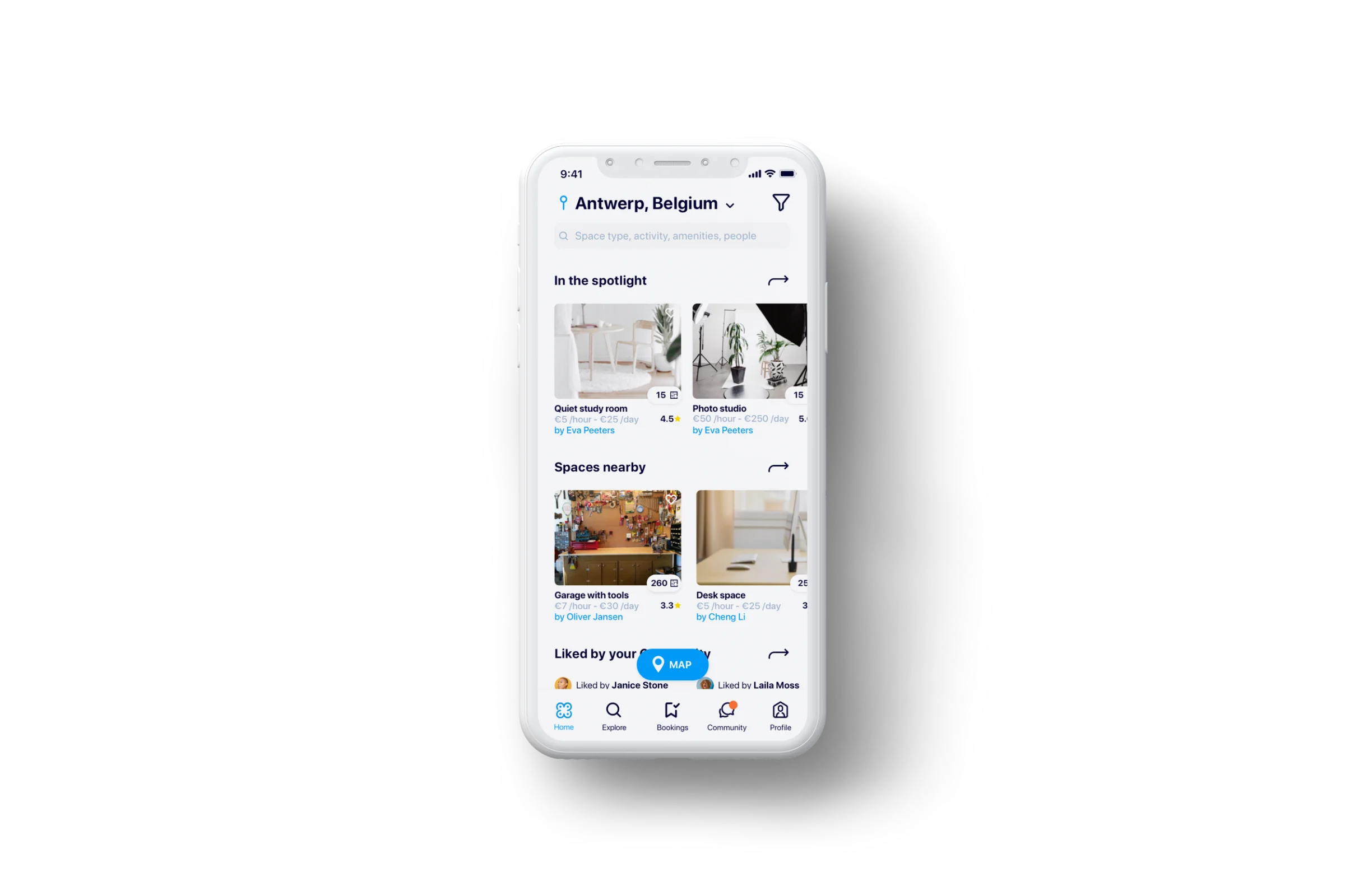 Cocom — space sharing application