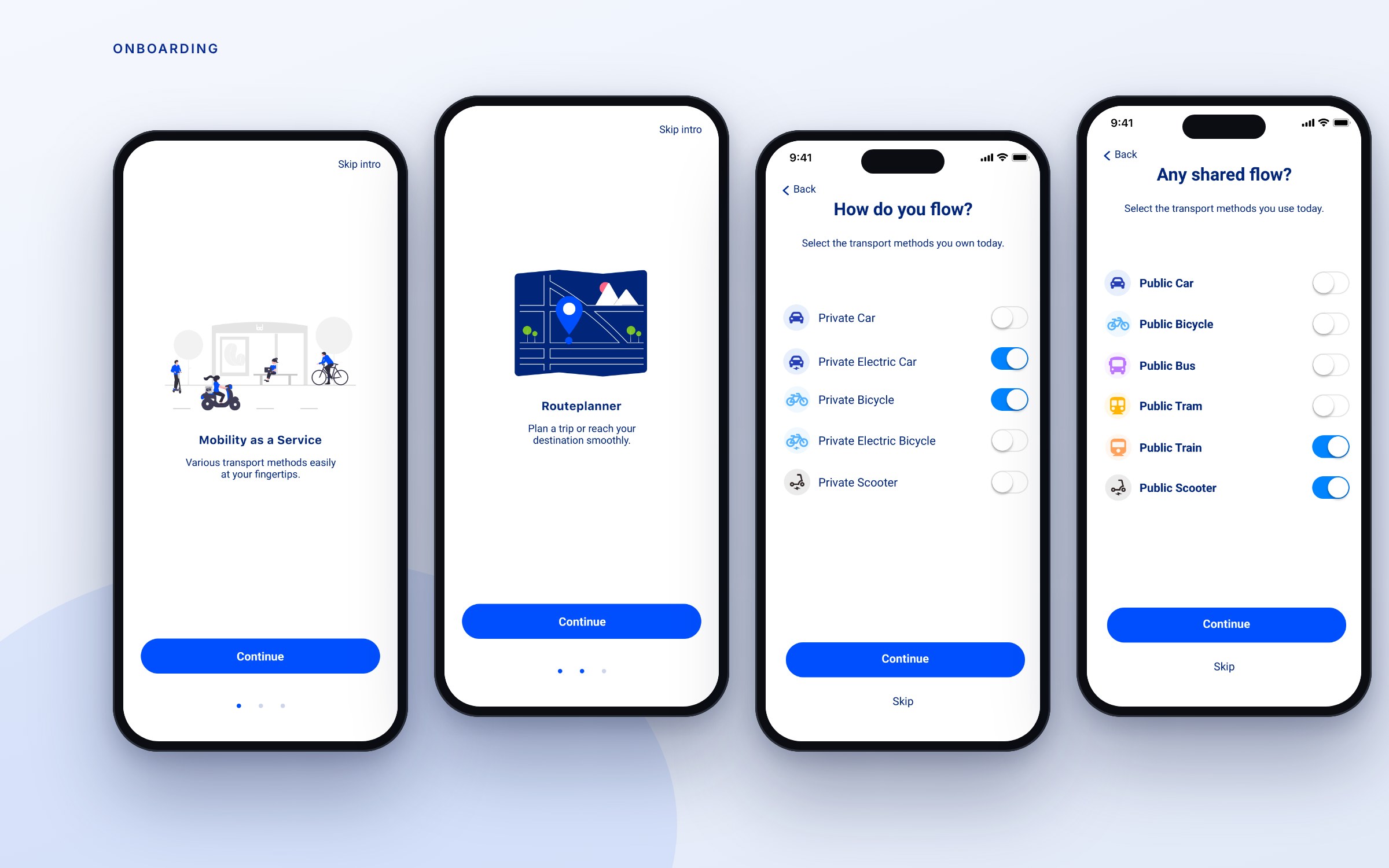 Onboarding: what the app does, and how you move today.